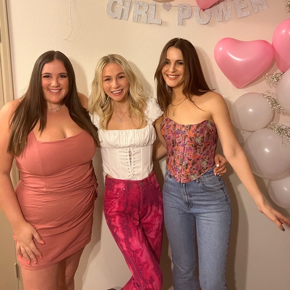 pink and red pants